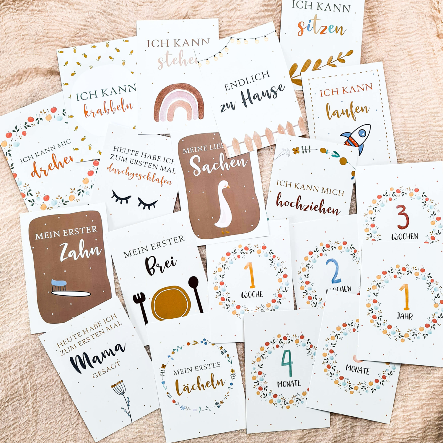 Zuckersüße Meilensteinkarten | Baby Karten für ganz besondere Momente